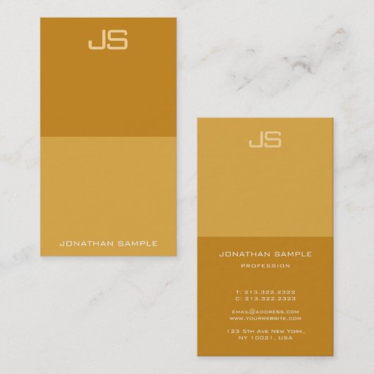 Professionele Moderne Monogram Verticale Sjabloon Visitekaartje (Voorkant / Achterkant)