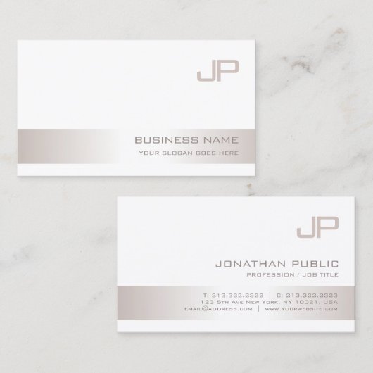 Professionele Moderne Monogrammed Chic Sjabloon Visitekaartje (Voorkant / Achterkant)
