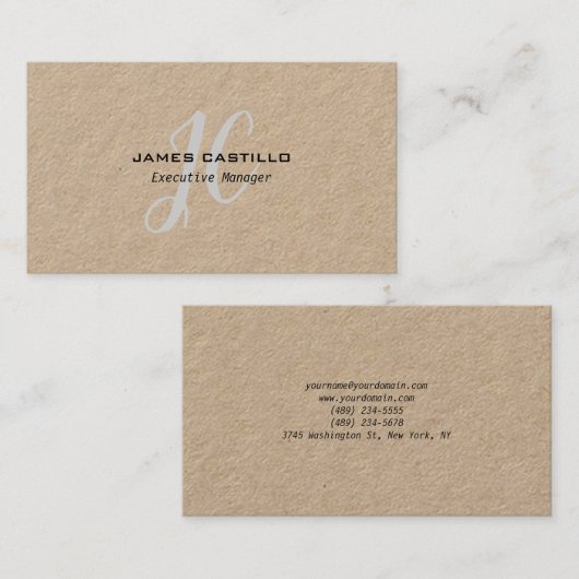 Professionele moderne monogrammen met minimalistis visitekaartje (Voorkant / Achterkant)