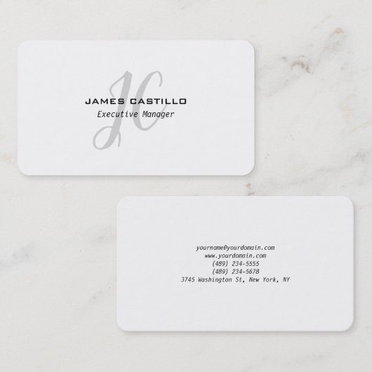 Professionele moderne monogrammen visitekaartje (Voorkant / Achterkant)