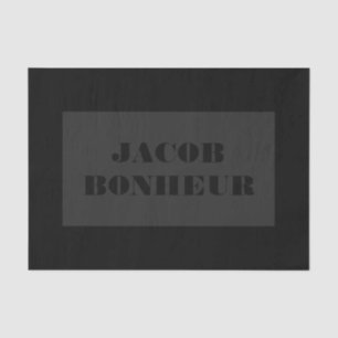 Professionele Moderne Naam   Donkergrijs en zwart Tissuepapier
