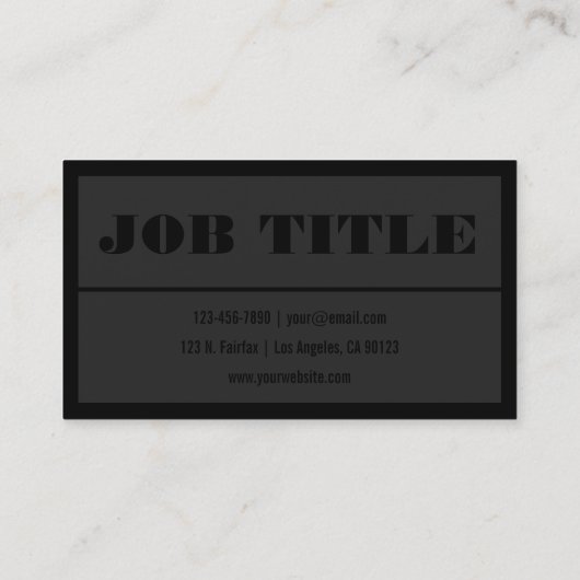 Professionele Moderne Naam | Donkergrijs en zwart Visitekaartje (Achterkant)