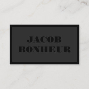 Professionele Moderne Naam   Donkergrijs en zwart Visitekaartje