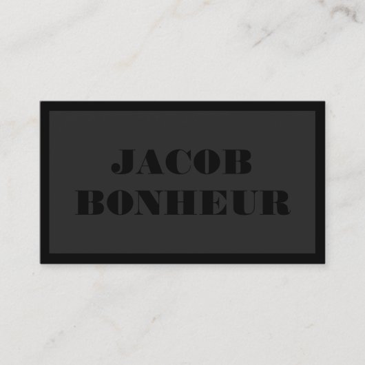 Professionele Moderne Naam | Donkergrijs en zwart Visitekaartje (Voorkant)