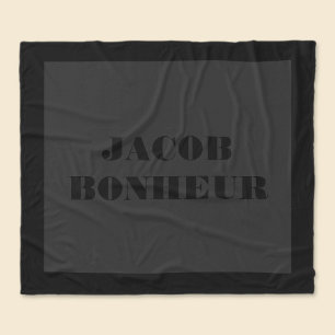 Professionele Moderne Naam Donkergrijs & Zwart Fleece Deken