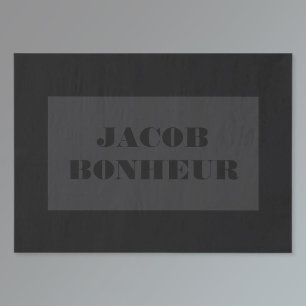 Professionele Moderne Naam Donkergrijs & Zwart Tissuepapier