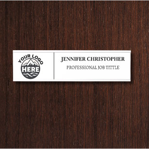 Professionele Moderne Naam Titel Logo Witte Kantoo Deurbordje