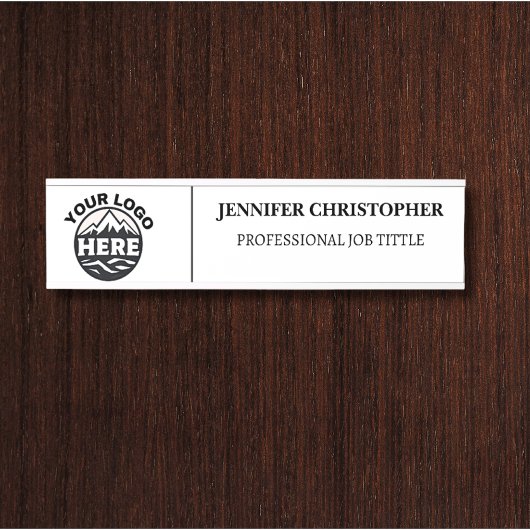 Professionele Moderne Naam Titel Logo Witte Kantoo Deurbordje