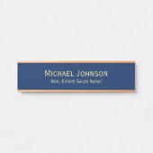 Professionele moderne Navy Blue Kantoor naam titel Deurbordje (Voorkant)