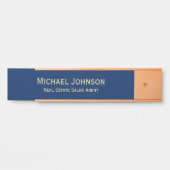 Professionele moderne Navy Blue Kantoor naam titel Deurbordje (Voorkant)