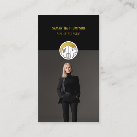 Professionele moderne onroerend goed foto verticaa visitekaartje (Voorkant)