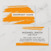 Professionele, moderne Oranje penseelstreek Visitekaartje (Voorkant / Achterkant)
