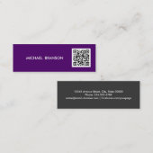 Professionele moderne PAARSE minimalistische QR-CO Mini Visitekaartje (Voorkant / Achterkant)