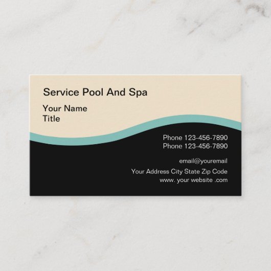 Professionele moderne poolservice visitekaartje (Voorkant)
