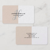 Professionele moderne Premium Parelmonogrammen Visitekaartje (Voorkant / Achterkant)