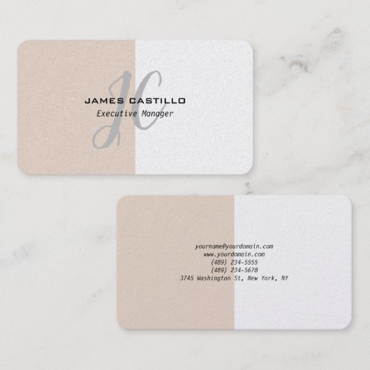 Professionele moderne Premium Parelmonogrammen Visitekaartje (Voorkant / Achterkant)