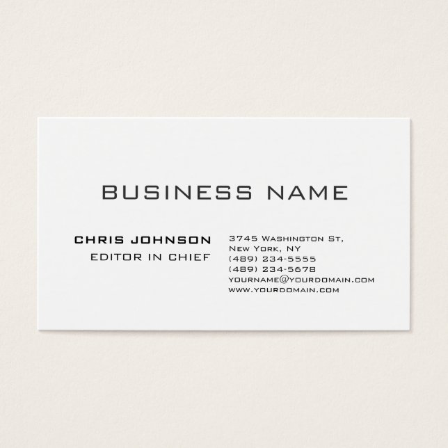 Professionele moderne Premium Silk Profile Card Visitekaartje (Voorkant)