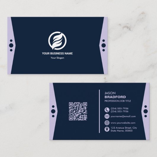 Professionele moderne QR-code Aangepast aangepast  Visitekaartje (Voorkant / Achterkant)