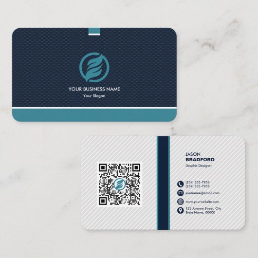 Professionele moderne QR-code Aangepast aangepast Visitekaartje (Voorkant / Achterkant)