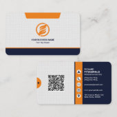 Professionele moderne QR-code Aangepast aangepast Visitekaartje (Voorkant / Achterkant)