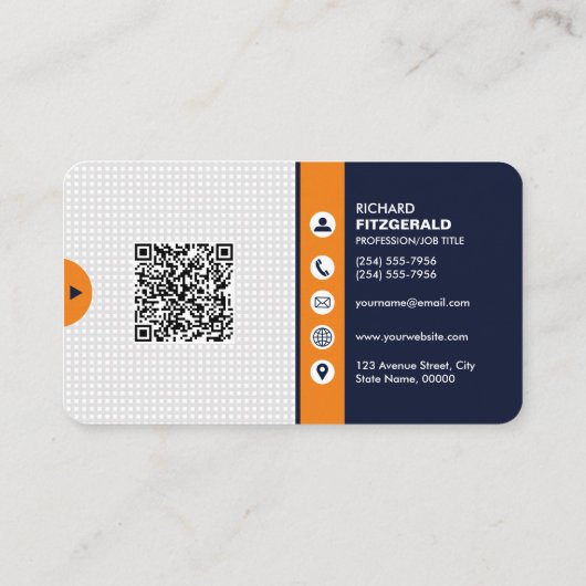 Professionele moderne QR-code Aangepast aangepast Visitekaartje (Achterkant)