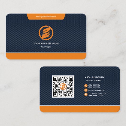 Professionele moderne QR-code Aangepast aangepast  Visitekaartje (Voorkant / Achterkant)