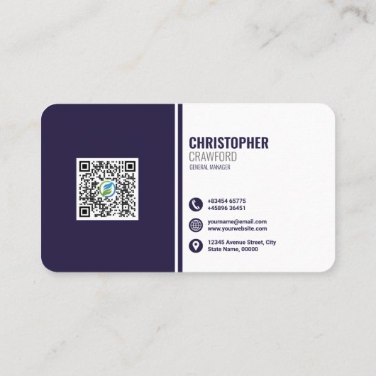 Professionele moderne QR-code, aangepast Visitekaartje (Achterkant)