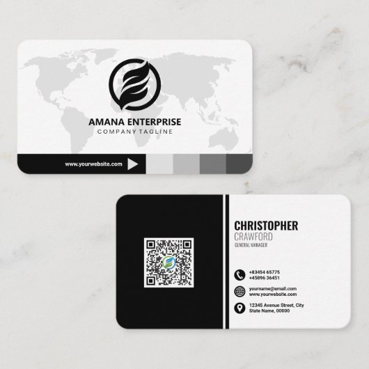 Professionele moderne QR-code, aangepast Visitekaartje (Voorkant / Achterkant)