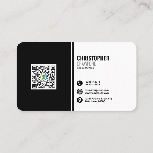 Professionele moderne QR-code, aangepast Visitekaartje (Achterkant)