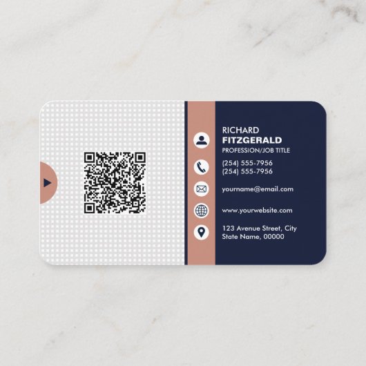 Professionele moderne QR-code, aangepast Visitekaartje (Achterkant)