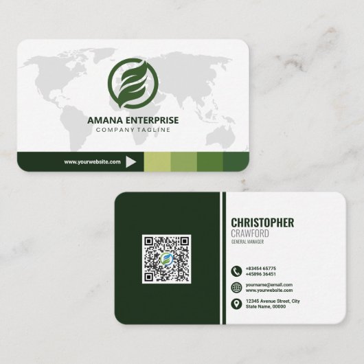 Professionele moderne QR-code, aangepast Visitekaartje (Voorkant / Achterkant)