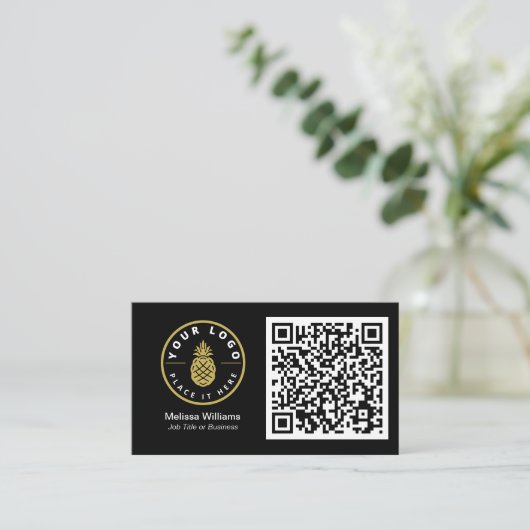 Professionele moderne QR-code, aangepaste Logo zwa Visitekaartje (Staand voorkant)