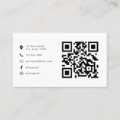 Professionele moderne QR-code zwart-wit Visitekaartje (Achterkant)