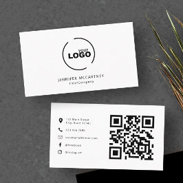 Professionele moderne QR-code zwart-wit Visitekaartje