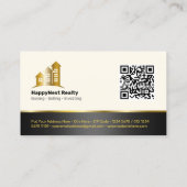 Professionele Moderne Realtor Foto Logo & QR Code Visitekaartje (Achterkant)