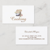 Professionele, moderne, retro bloemmenger, koken visitekaartje (Voorkant / Achterkant)
