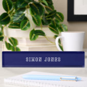 Professionele Moderne Retro Navy Blauw Naambordje