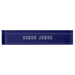 Professionele Moderne  Retro Navy Blauw Naambordje