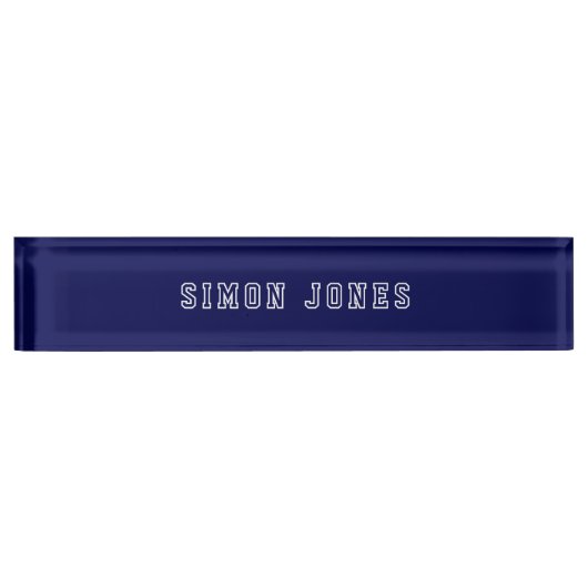 Professionele Moderne  Retro Navy Blauw Naambordje (Voorkant)