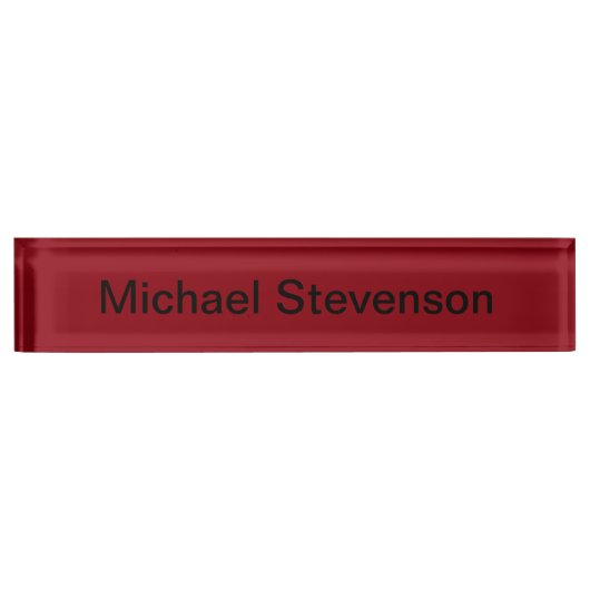 Professionele moderne Rode Business Desk Naambordje (Voorkant)