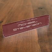 Professionele moderne Rode Business Desk Naambordje (Zijkant)