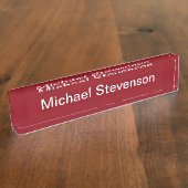 Professionele moderne Rode Business Desk Naambordje (Zijkant)