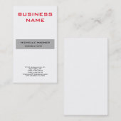 Professionele, moderne, rode grijze minimalistisch visitekaartje (Voorkant / Achterkant)