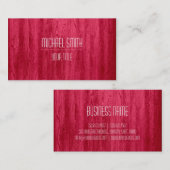 Professionele moderne rode houtnerf visitekaartje (Voorkant / Achterkant)