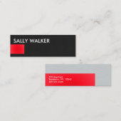 Professionele moderne Rode mini-visitekaartjes Mini Visitekaartje (Voorkant / Achterkant)