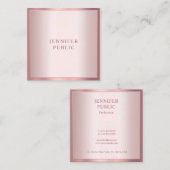 Professionele Moderne Roos Gouden Chique Eenvoudig Vierkante Visitekaartje (Voorkant / Achterkant)