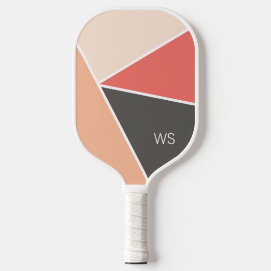 Professionele Moderne Roze Initialen Monogram Pickleball Paddle (Voorkant)