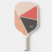 Professionele Moderne Roze Initialen Monogram Pickleball Paddle (Achterkant)