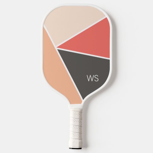 Professionele Moderne Roze Initialen Monogram Pickleball Paddle (Achterkant)