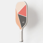Professionele Moderne Roze Initialen Monogram Pickleball Paddle (Links)